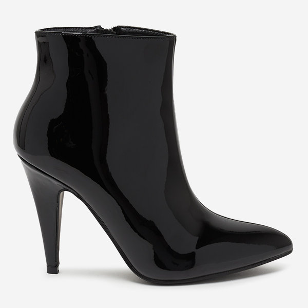 OUTLET Black lacquered boots on a high heel Macalli Footwear