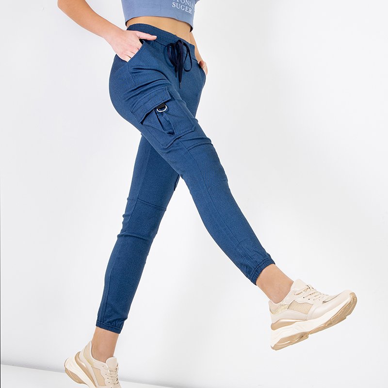 slim WOMEN FASHION Trousers Cargo trousers Skinny discount 73% Blue S NoName Cargo trousers 