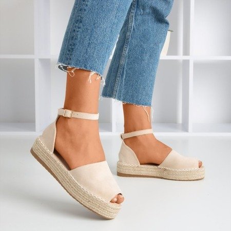 Beige espadrilles with a cut-out on the Narilina platform - Shoes 1