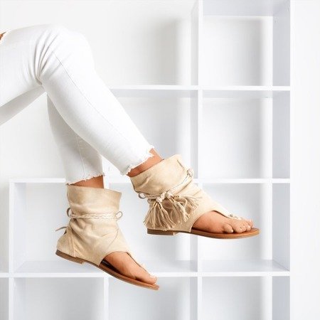 Beige flip-flops with Semara shank - Footwear