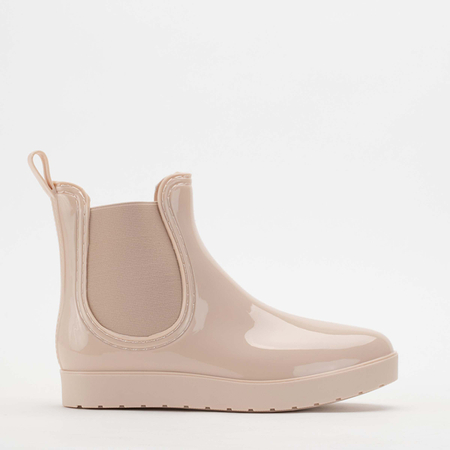 Beige women's rain boots with almond toe Reili - Footwear