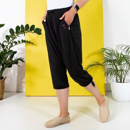 Black 3/4 PLUS SIZE women's shorts - Clothing
