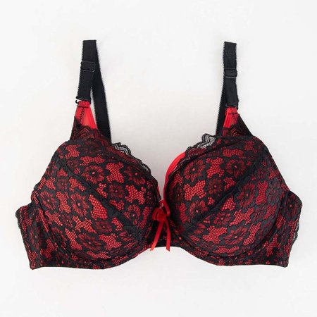 Black and red lace bra - Underwear