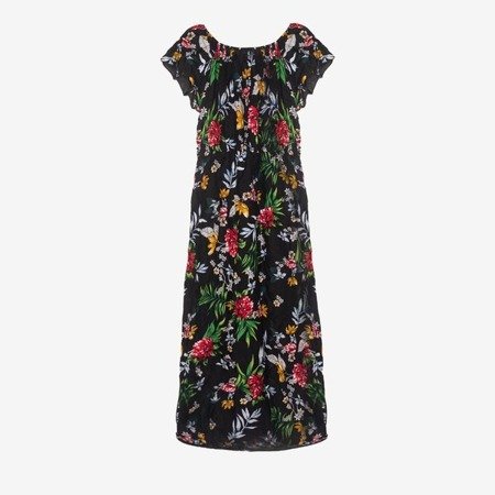 Black dress with floral print - Clothing 1