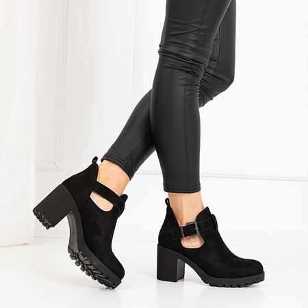 Black eco suede boots on the post Ollis - Footwear