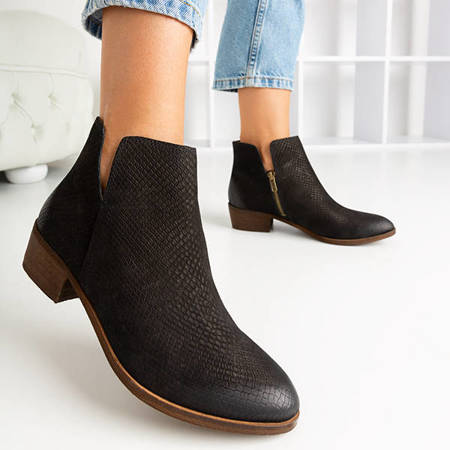 Black women's ankle boots with animal print Zeegse - Footwear