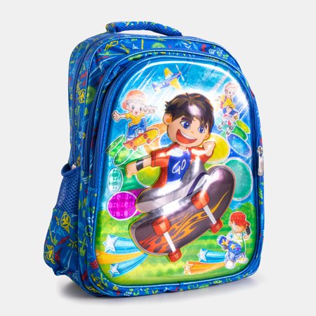 Blue boy's backpack with print - Accessories