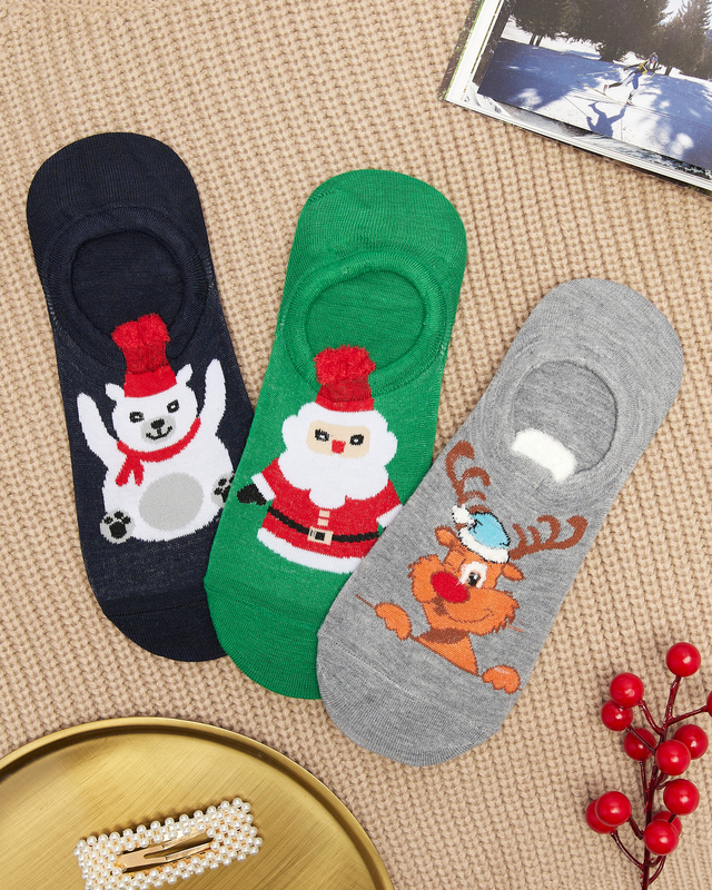 Christmas Printed Foot Socks 3/pack - Underwear