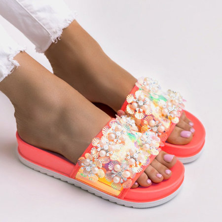 Coral women's platform sandals with Maurelle embellishments - Footwear