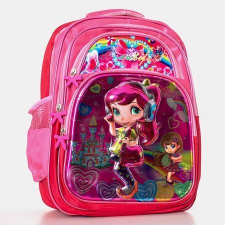 Girls 'pink school backpack with a princess - Accessories