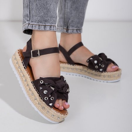 Graphite sandals on a higher sole Baelli - Footwear