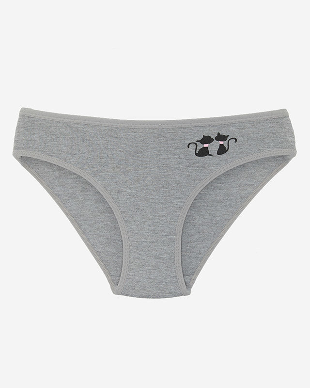 Gray cotton women's knickers panties - Underwear