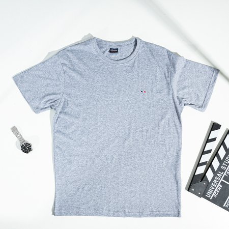 Gray men's cotton t-shirt - Clothing
