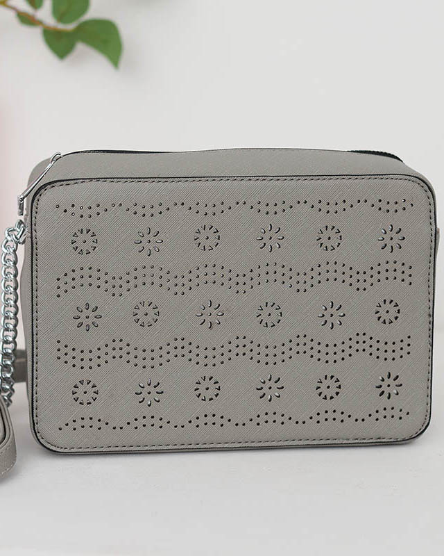 Gray women's openwork handbag - Accessories