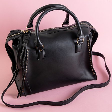 Ladies' black bag with jets - Handbags
