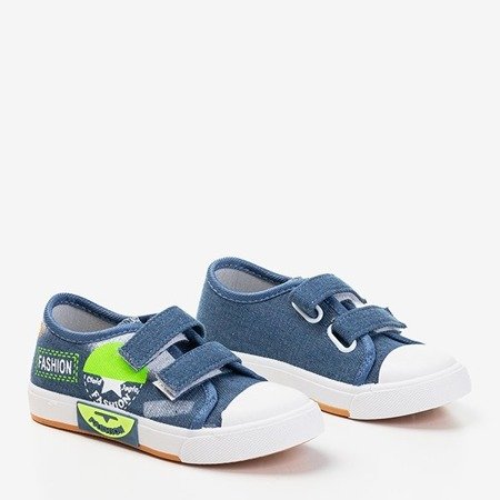Light blue boys sneakers with Tamaro ornaments - Footwear