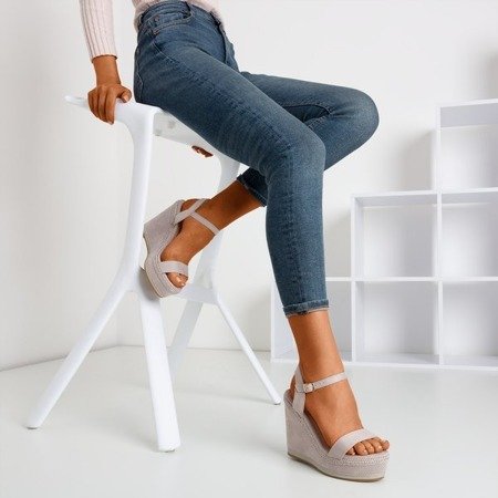 Light gray Demeter wedge sandals - Footwear