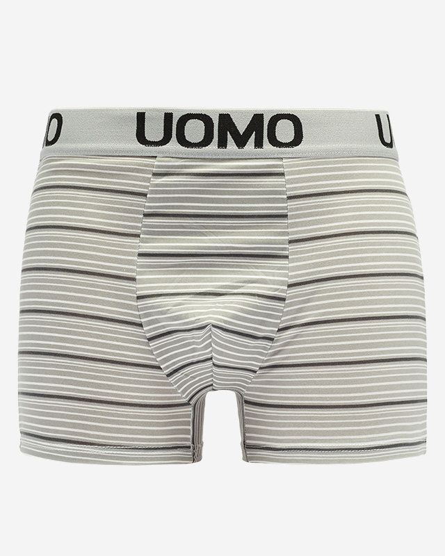 Light gray men's boxer shorts with stripes - Underwear