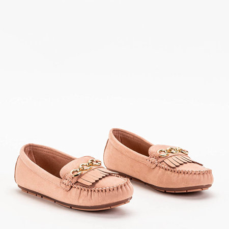 Light pink Terikala eco-suede loafers for women - Footwear