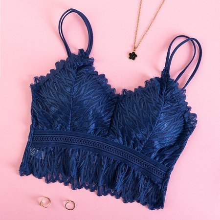 Navy blue lace bralette bra - Underwear
