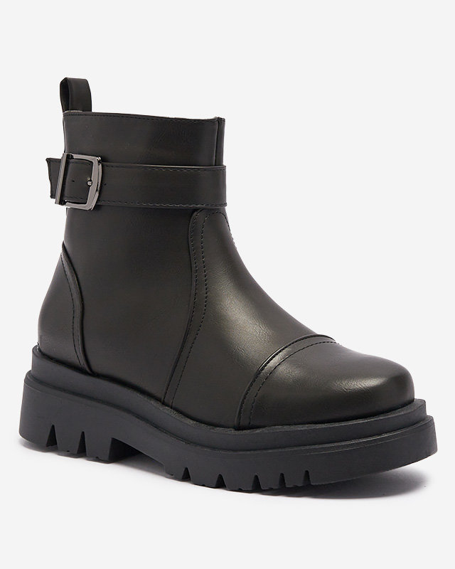 OUTLET Black women's boots with buckle Utilas - Footwear