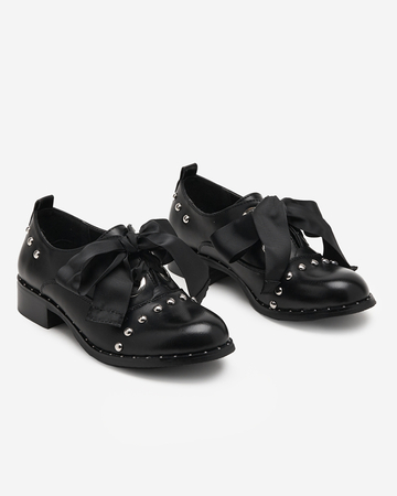OUTLET Black women's shoes with decorative jets Finorie - Footwear