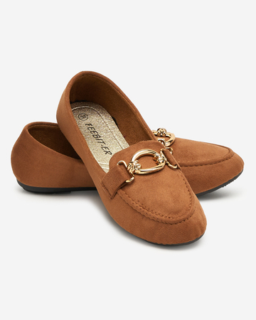 OUTLET Eco-suede loafers in camel Brussi - Footwear
