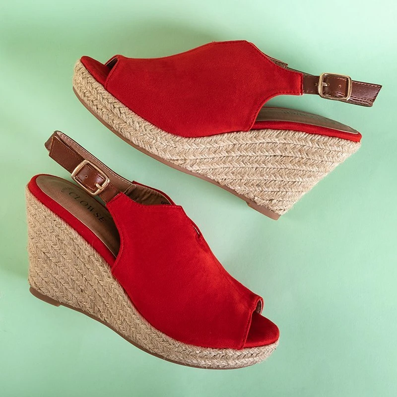 OUTLET Red women's Clowse platform sandals - Footwear