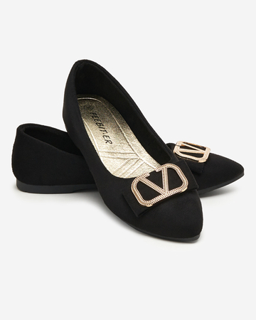 OUTLET Women's black ballerinas with an ornament on the toe Cavo - Footwear