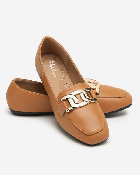 OUTLET Women's camel loafers Melukia - Footwear