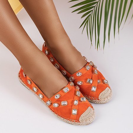 Orange women's espadrilles with Wamba crystals - Footwear