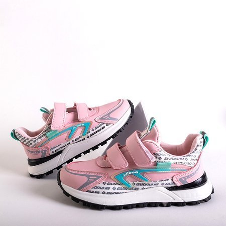 Pink girls' sports shoes with Velcro Diris - Footwear