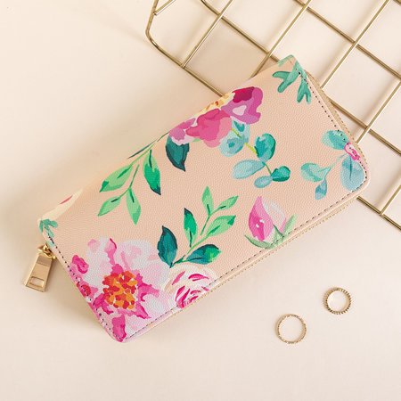 Pink wallet with a flower print - Accessories
