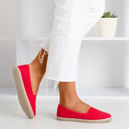 Red espadrilles from Marenda fabric - Footwear 1