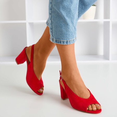 Red sandals on a higher post Indimida - Footwear 1