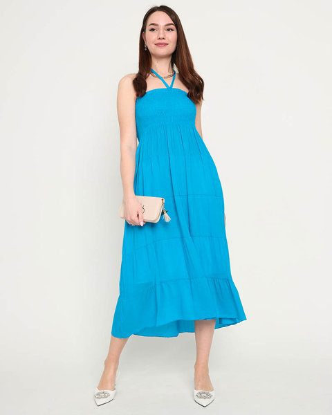Turquoise midi dress PLUS SIZE - Clothing