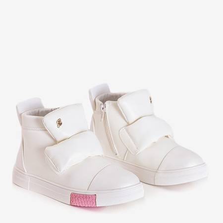 White children's sneakers with shiny inserts Damasko - Footwear