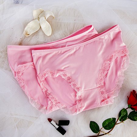 Women's Pink Lace Briefs 2 / pack - Underwear