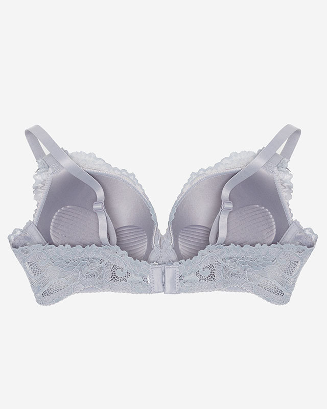 Women's bra with lace in gray-pink color - Underwear
