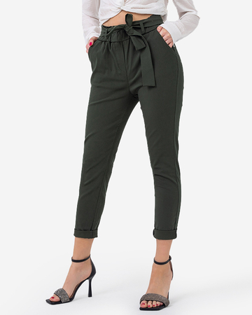 Women's high-waisted khaki pants - Clothing