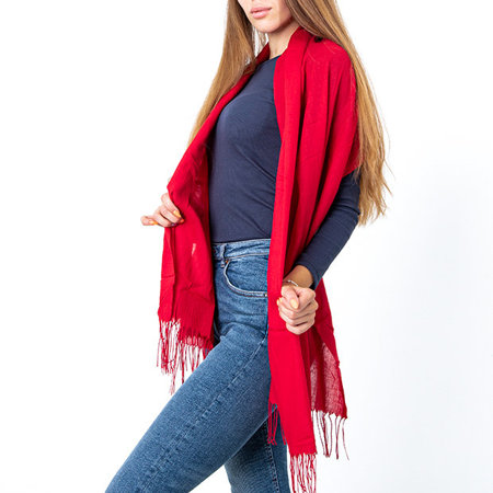 Women's maroon plain scarf - Accessories