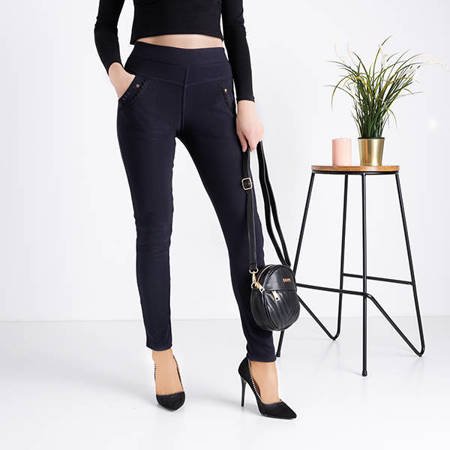 Women's navy blue insulated treggings - Clothing