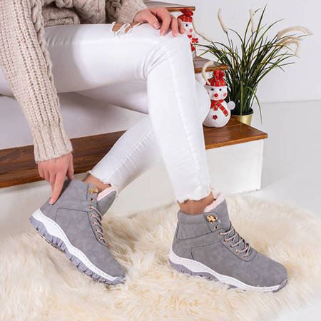 Women's warm boots in gray Filig - Footwear