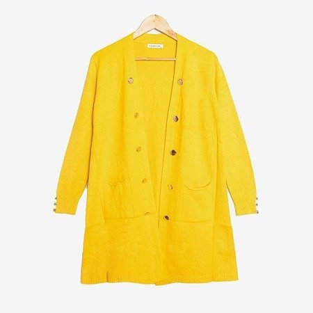 Yellow women's cardigan sweater - Clothing