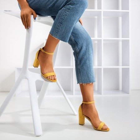 Yellow women's sandals on a Sweet Honey post - Footwear