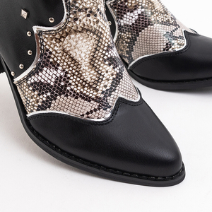 Ankle boots a'la cowboy boots with snake skin inserts Laylaqe - Footwear