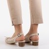 Beige Lecaone women's low-heeled sandals - Footwear