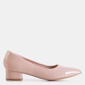 Beige lacquered flat-heeled pumps Marisoli- Footwear