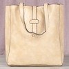 Beige large women's shoulder bag - Handbags