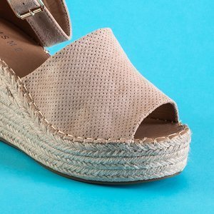 Beige women's platform sandals Budwa - Footwear